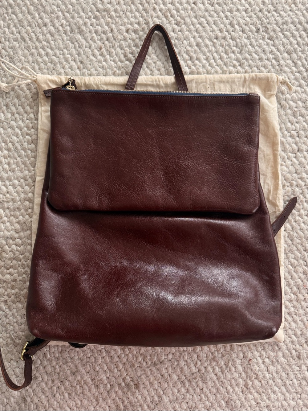 Clare V. Agnes Backpack in Plum
